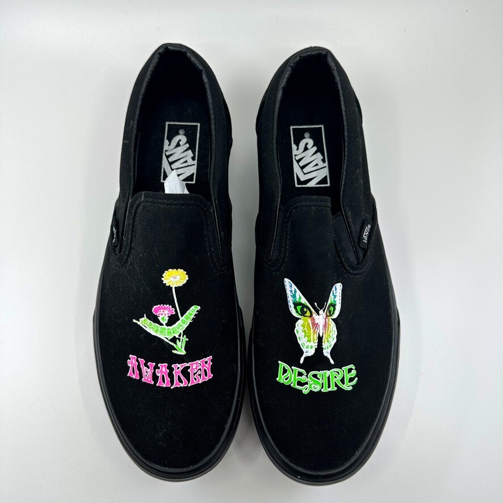 Vans Black Slip-On Stackform Awaken Desire Glow in the Dark Men 8.5 Women's 10